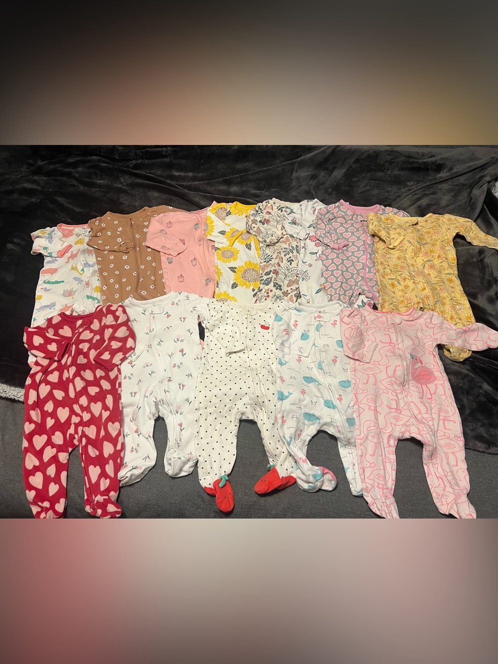 Lot of baby girl sleepers 3-6/6 months